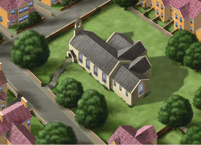 Illustration of Church and grounds